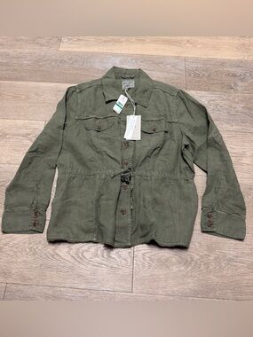 Tommy Bahama Women’s Two Palms Raw Edge Linen Jacket Large NWT